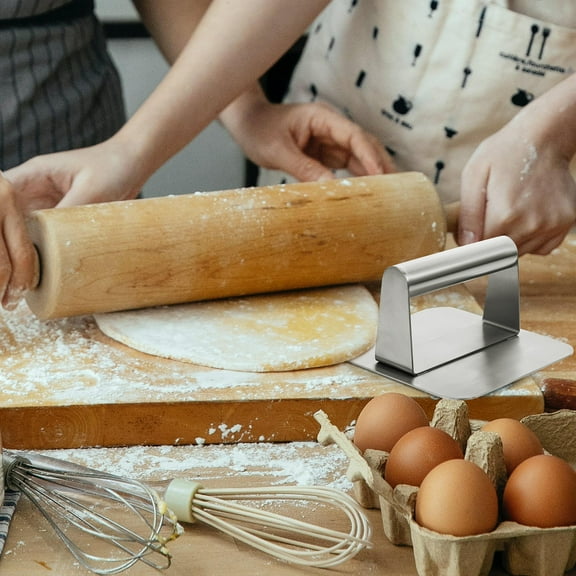 MOKKHNB 1Pcs Cutlet Press Tool Stainless Steel Burger Press for Cooking