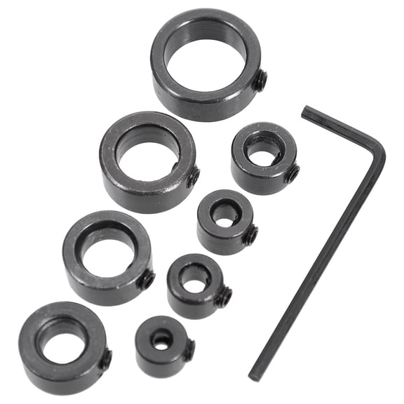 MOKKHNB 1Set Black Carbon Steel Drill Bit Stop Collar Set for Woodworking with Precision Depth Control