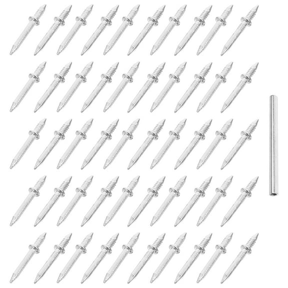 MOKKHNB 1Set Durable Double Head Nails for Baseboard Trim with Sleeve Plated Silver Finish