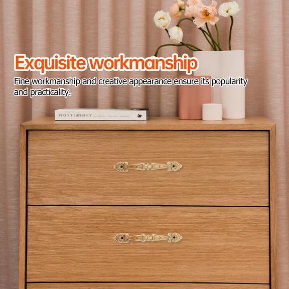 MOKKHNB 1Set Golden Cabinet Door Handle Elegant European Style Furniture Puller for Drawers Wardrobes
