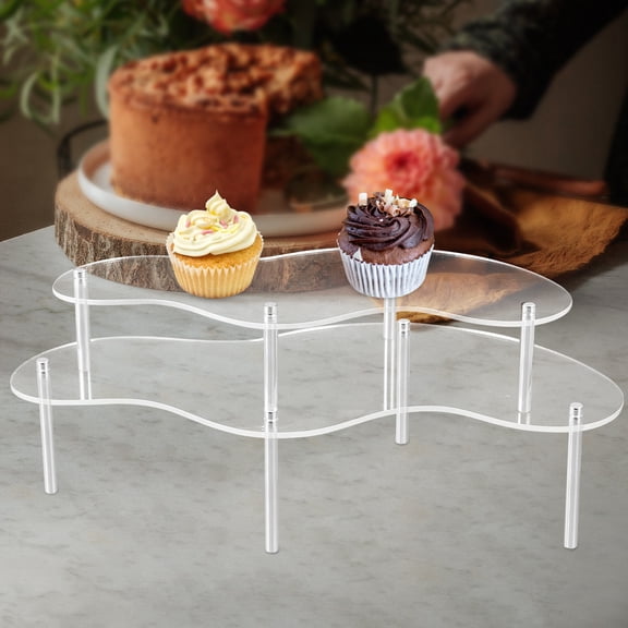 MOKKHNB 1Set Modern Acrylic Cake Holder Stand for Wedding Reception and Party Use