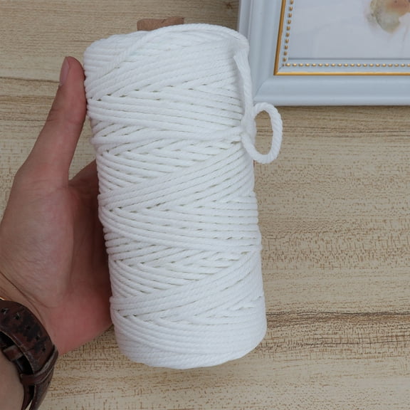 MOKKHNB 1Set Natural Twisted Cotton Rope for Craft Making White Wall Hanging
