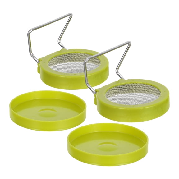 MOKKHNB 1Set Plastic Mason Jar Sprouting Lids with Stand and Drip Tray for Home Use