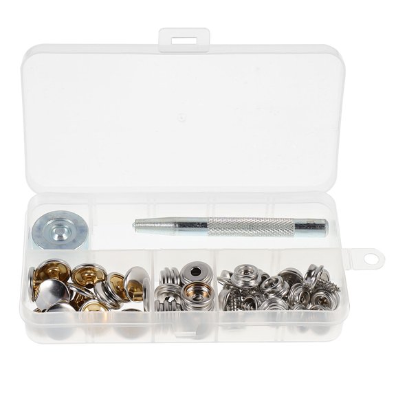 MOKKHNB 1Set Plated Silver Boat Tarp Snap Kit Durable Metal Fasteners for Home and Marine Use