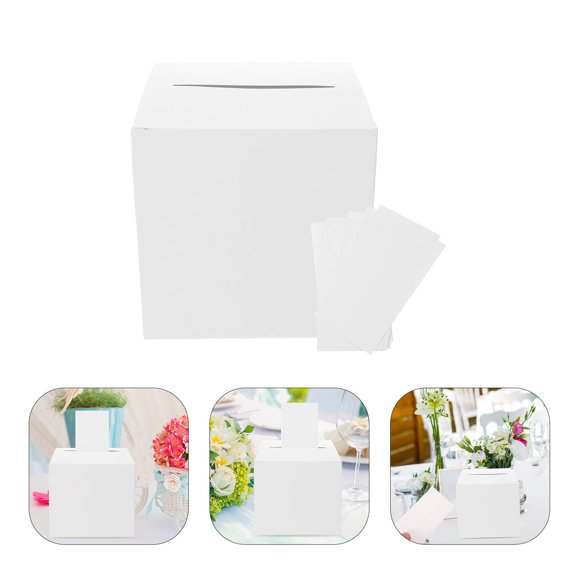 MOKKHNB 1Set White Paper Wedding Envelope Box for Home Use with Timeless Style