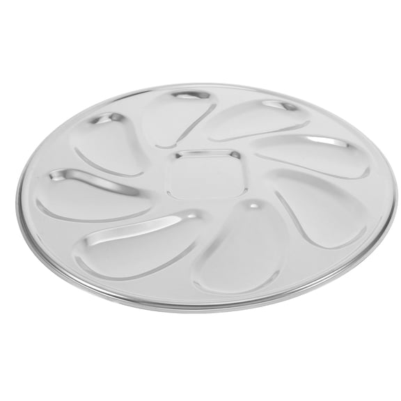 MOKKHNB 2 Pcs Escargot Serving Tray Stainless Steel Round Platter For Seafood Presentation