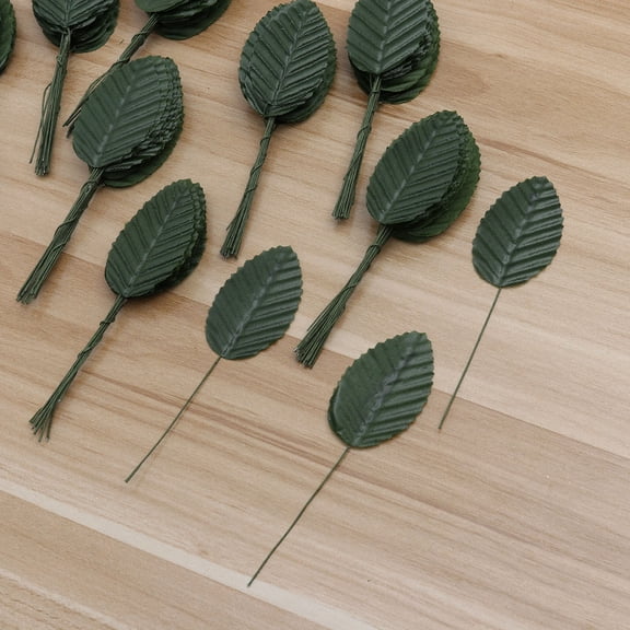 MOKKHNB 200-Pack Dark Green Artificial Leaves for Flower Arrangements, Home Decoration, and Craft Projects