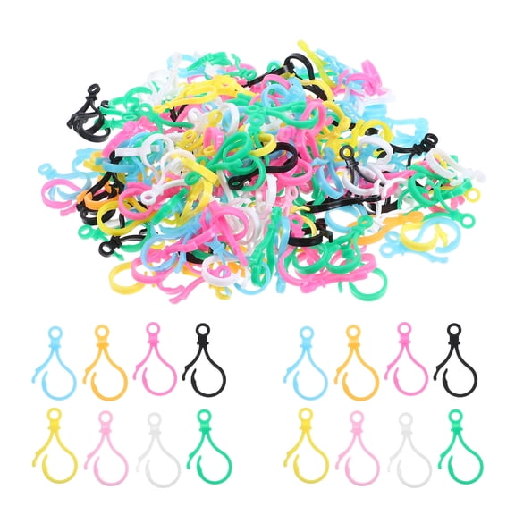 MOKKHNB 200Pcs Durable Plastic Key Chain Clips for Keys Bag and Pendant