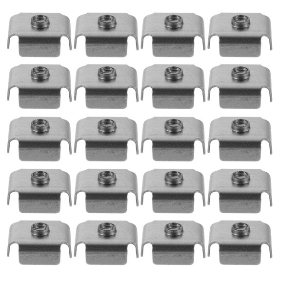 MOKKHNB 200Pcs Square Tube Internal Thread Insert Nuts Silver Iron Durable Thread Protection for Metal Tubing