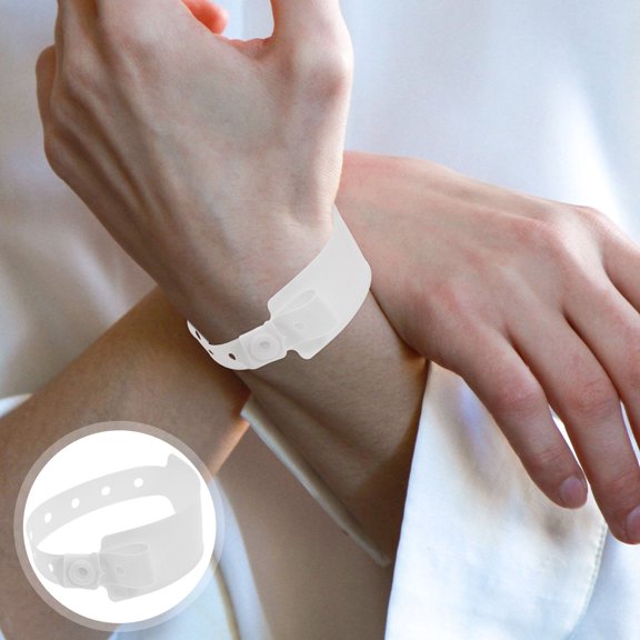 MOKKHNB White PVC ID Wristbands, Writable Identification Bracelets for Daily Use, Easy Labeling for Quick Visual ID Checks