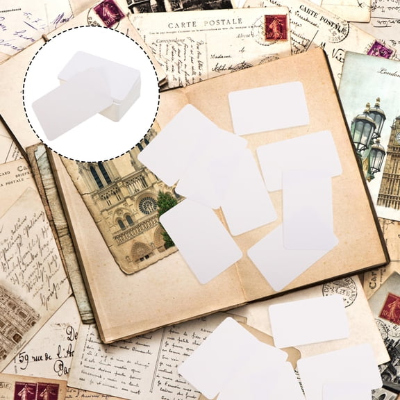 MOKKHNB 200pcs Blank Card for DIY White Paper Compact for Classmates