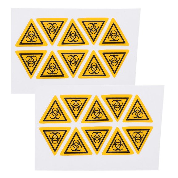 MOKKHNB Industrial Safety Warning Signs, Yellow Triangle for Lab, 20Pcs