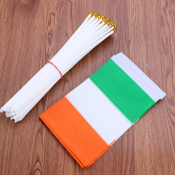 MOKKHNB 20Pcs Small Ire National Flags Handheld Flags for Cheer and Tabletop Decoration