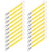 MOKKHNB 20-Pack Stretchy Yellow Coil Spring Keychain Lanyards for Securely Holding Keys and Mobile Phones