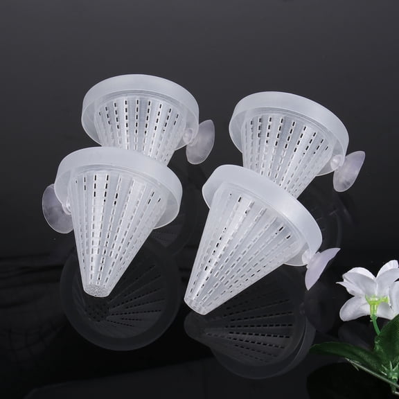 MOKKHNB 20Pcs White Worm Feeding Cone with Sucker for Floating Red Worm Fish Feeder