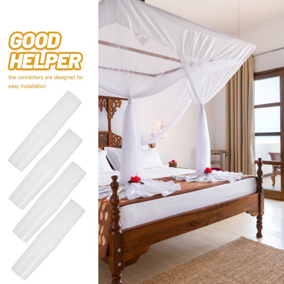 MOKKHNB 20pcs Plastic Connector Bed Net Rod Connector White Glass Fiber Stable Support for Mosquito Net Frame