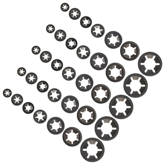 MOKKHNB 210Pcs Black Serrated Lock Washers Carbon Steel Corrosion Resistant Set