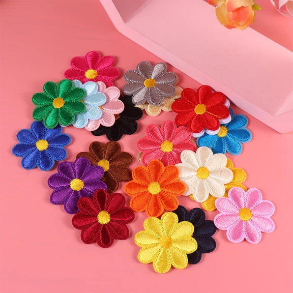 MOKKHNB Sunflower Mixed Color Cloth Applique Sewing Patches 22 Pieces