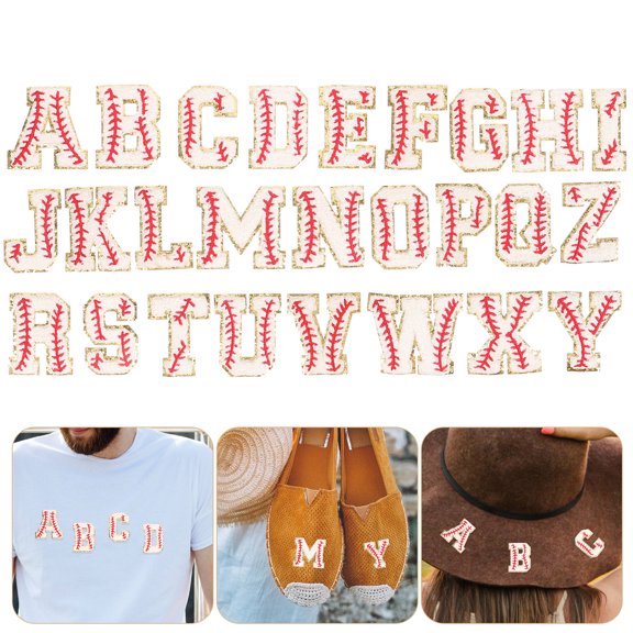MOKKHNB Embroidery Patches Letter Shaped Hat Patches Assorted Color Reinforce 26 Pcs