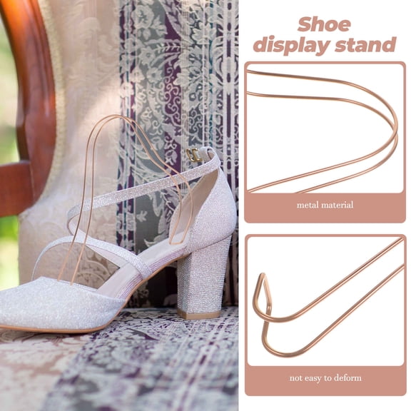 MOKKHNB 2PCS Elastic Shoe Display Stand High Heel Shoes Holder Metal Material for Store Use
