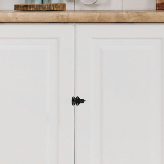 MOKKHNB 2Pcs Aluminum Alloy Spring Loaded Door Pin Latch with Silent Automatic Lock for Cabinets