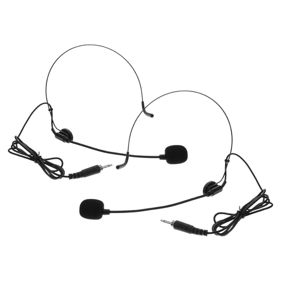 MOKKHNB 2Pcs Over Head Headset Microphone for Speaking with Flexible Mic Arm Black Design