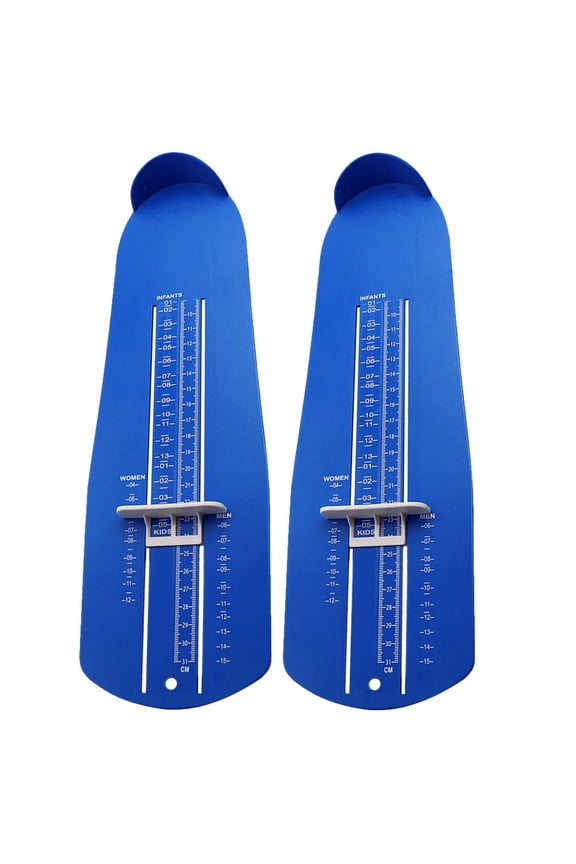 2Pcs Blue Foot Sizer Device with Clear Scale Lightweight Convenient for Home Shoe Measuring