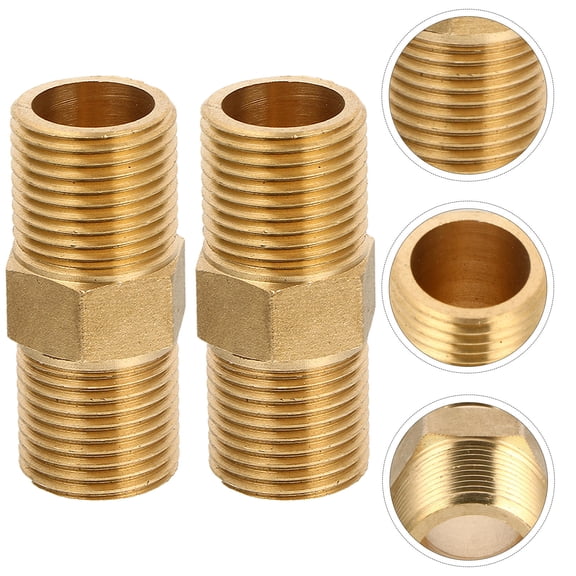 MOKKHNB 2Pcs Brass Straight Coupling Hose Connector 12 Inch Npt Thread for Garden Irrigation