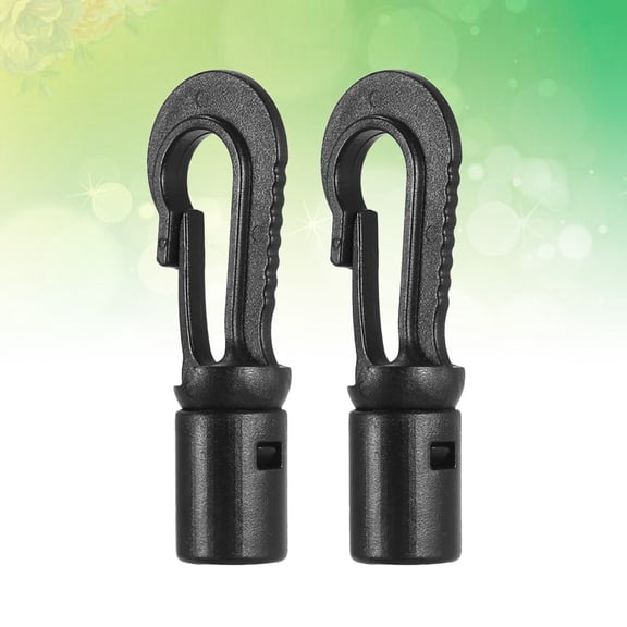 MOKKHNB Elastic Rope End Fixing Buckle Canoe Buckle Hooks Black 2Pcs 0.2x0.4x1in
