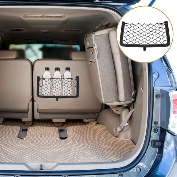 MOKKHNB 2Pcs Car Net Pocket Black Elastic Mesh Storage Pouch for Car Door Seat Trunk Organizer