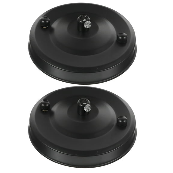 MOKKHNB 2Pcs Chandelier Canopy Black Metal Ceiling Light Cover Plate Rust Resistant