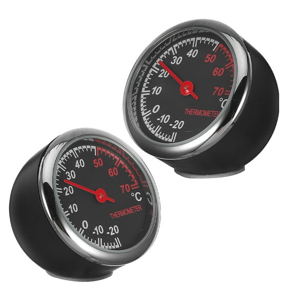 MOKKHNB 2-Pack Compact Metal Car Dashboard Thermometers for Accurate and Temperature Monitoring
