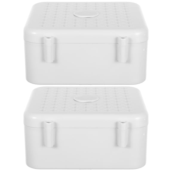 MOKKHNB 2-Pack Compact White Cable Junction Box for Security Camera Wire Storage and Cable Management