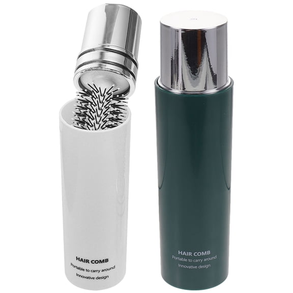 MOKKHNB 2Pcs Travel Hair Brush Rollers for Blow Drying Curling with Scalp Massage Assorted Colors