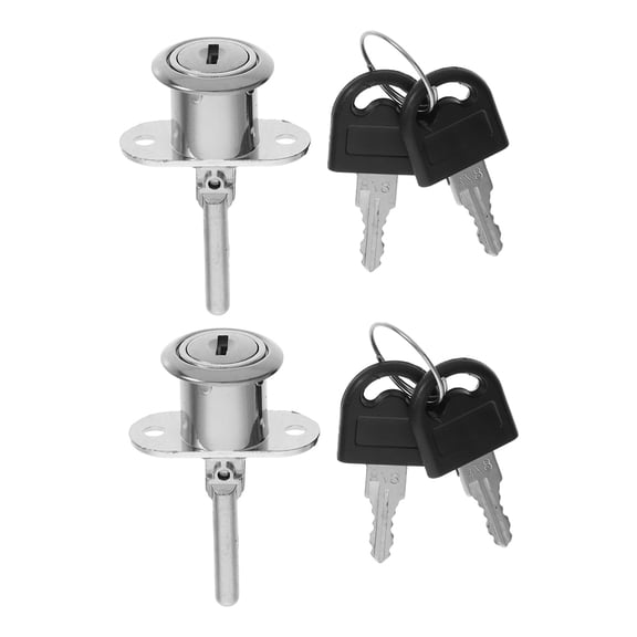 MOKKHNB 2-Pack Office Drawer Locks, Plated Metal with Universal Fit and Concealed Mounting for Secure Storage
