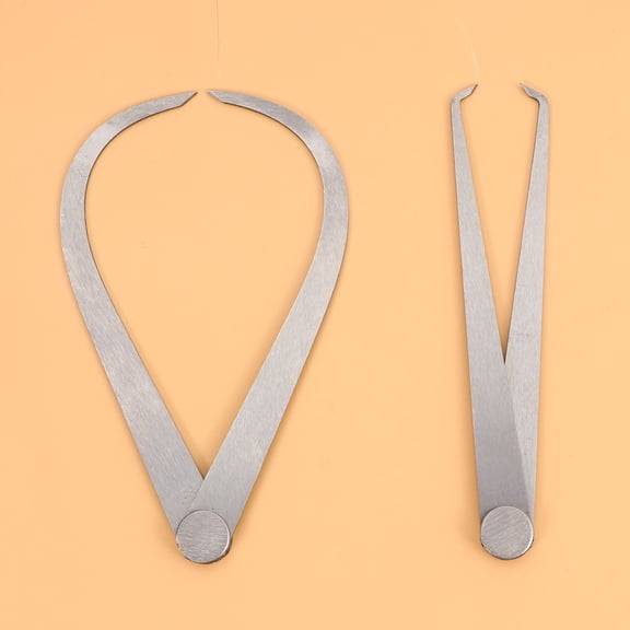 MOKKHNB 2Pcs Distance Measuring Caliper Plated Silver Tool for Accurate Inner and Outer Dimension Checks