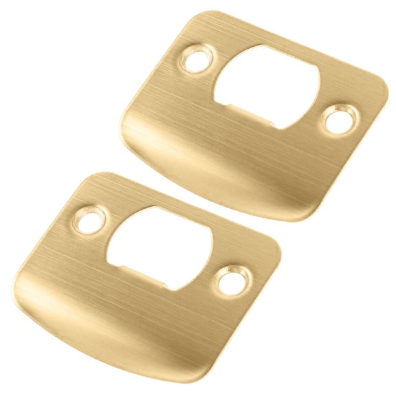 MOKKHNB 2Pcs Door Lock Striker Plate Stainless Steel Golden Antique Finish For Wooden Door