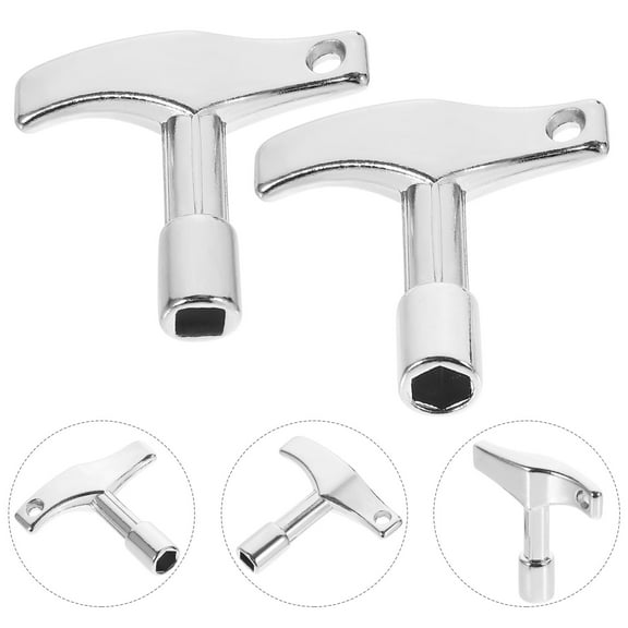 MOKKHNB 2Pcs Drum Key Metal Tuning Tool with Hexagon and Square Head for Drum Set Instruments