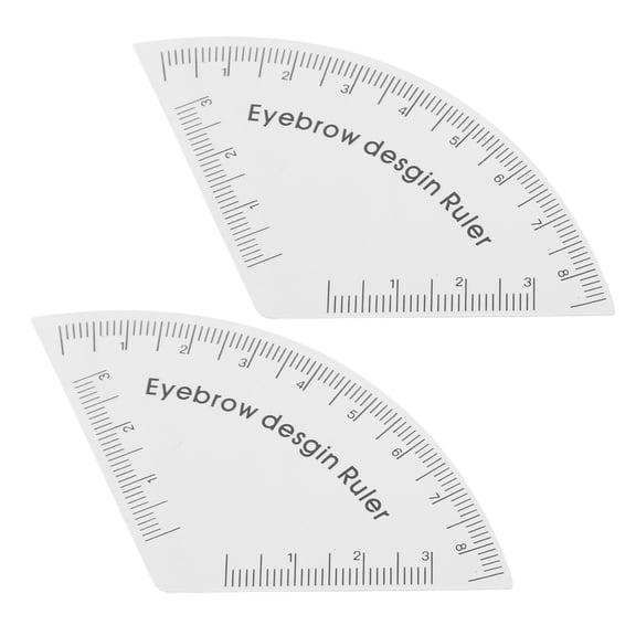 MOKKHNB 2Pcs White PVC Eyebrow Mapping Tool, Brow Ruler Guide for Accurate Shaping, Symmetry Placement, Home Makeup Use Kit