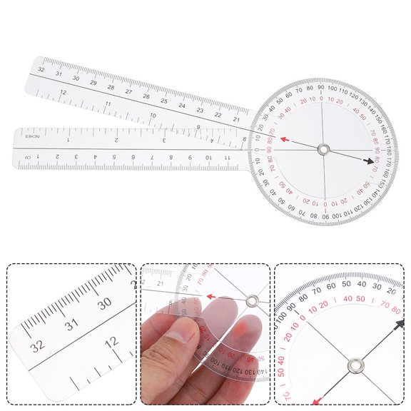 MOKKHNB 2Pcs Flexible Plastic Goniometer Ruler Clear Angle Protractor for Professional Use