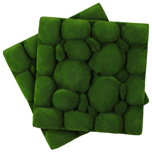 MOKKHNB 2Pcs Green Artificial Grass Wall Panel Faux Moss Wall Backdrop Decor Plastic for Indoor Outdoor Spaces