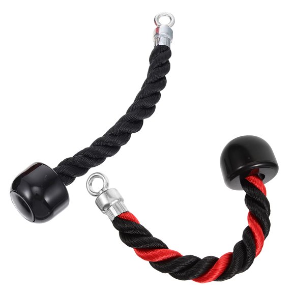 MOKKHNB 2Pcs Fitness Tricep Rope with Fixing Ring Durable Rope Attachment for Gym Strength Workout