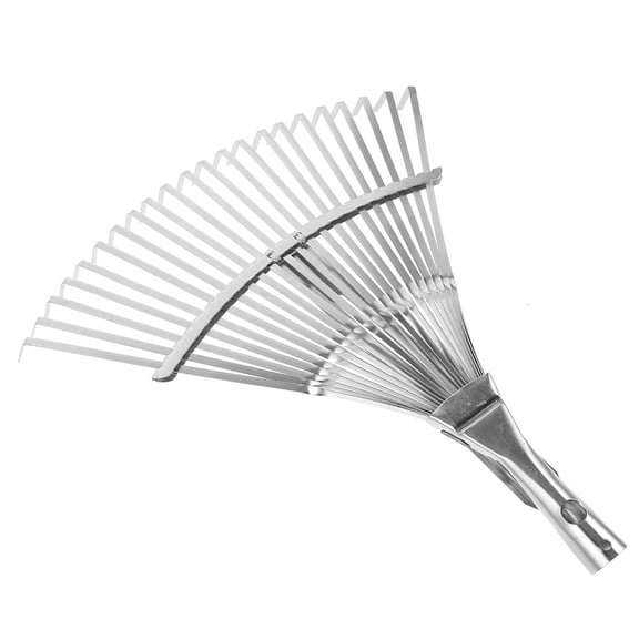 MOKKHNB 2Pcs Heavy Duty Plated Silver Lawn Rake with Telescoping Handle Easy to Use Metal Garden Tool for Leaves