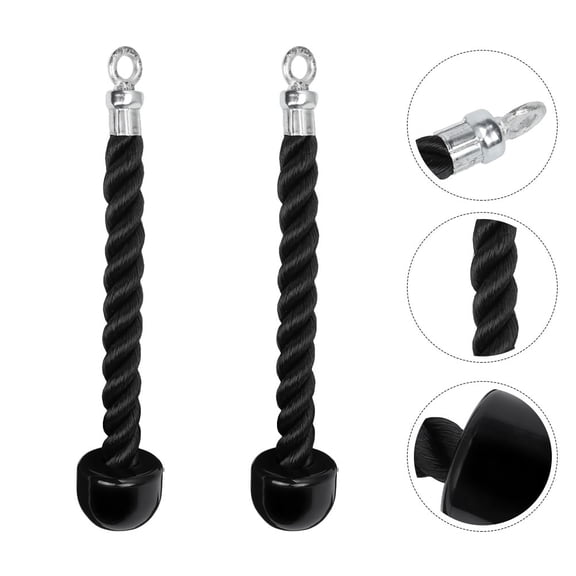 MOKKHNB 2Pcs Heavy Duty Rope for Workout Fitness with Metal Screw Attachment Black