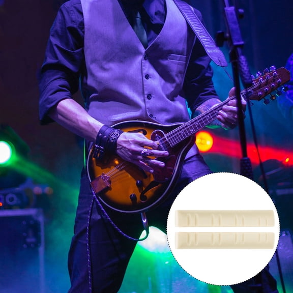 MOKKHNB 2Pcs Mandolin Accessories featuring Bone Nut for Mandolin with Compact Design in White