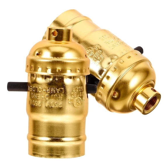 MOKKHNB 2Pcs Metal Lamp Socket with Switch Push Plug for E26 Light Bulbs Safe and Durable