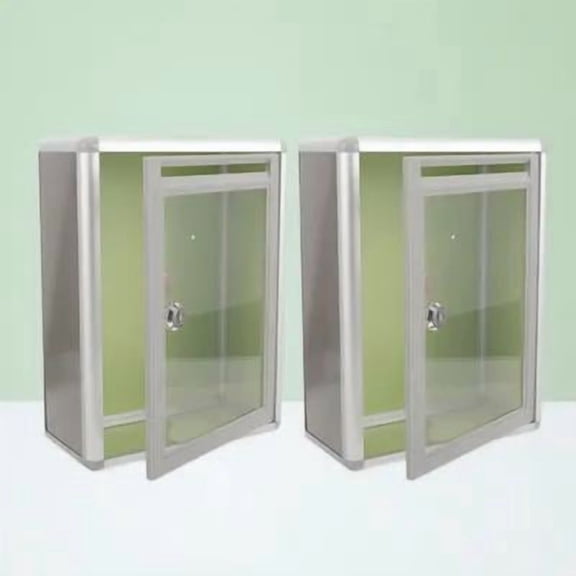 MOKKHNB 2Pcs Metal Wall Mounted Suggestion Box with Security Lock Grey for Classroom Public Areas