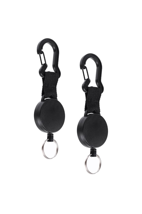 2Pcs Multipurpose Retractable Keychain with Hanging Buckle High Elastic Durable Design