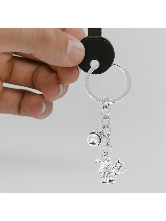 2Pcs Pine Cone and Squirrel Key Ring Multipurpose Bag Ornament Decoration