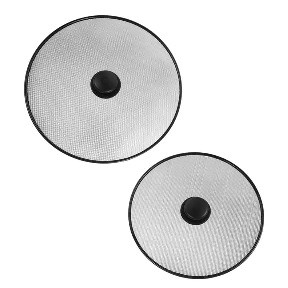 MOKKHNB 2Pcs Multiuse Splatter Screen and Sieve for Frying Pan Grilling with Black Mesh and Sturdy Frame